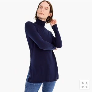 J Crew Tunic Turtleneck Top Navy size M
